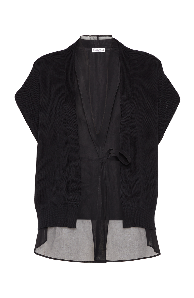 Brunello Cucinelli Layered Cardigan with monili, Main, color, 