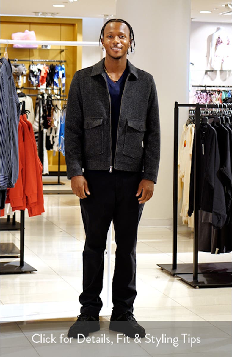 Wool Blend Zip Front Jacket, sales video thumbnail