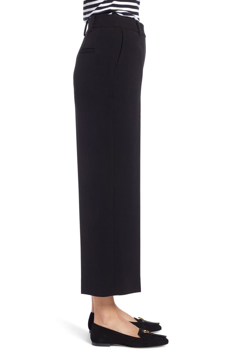 Solid Crop Wide Leg Pants, Alternate, color, BLACK