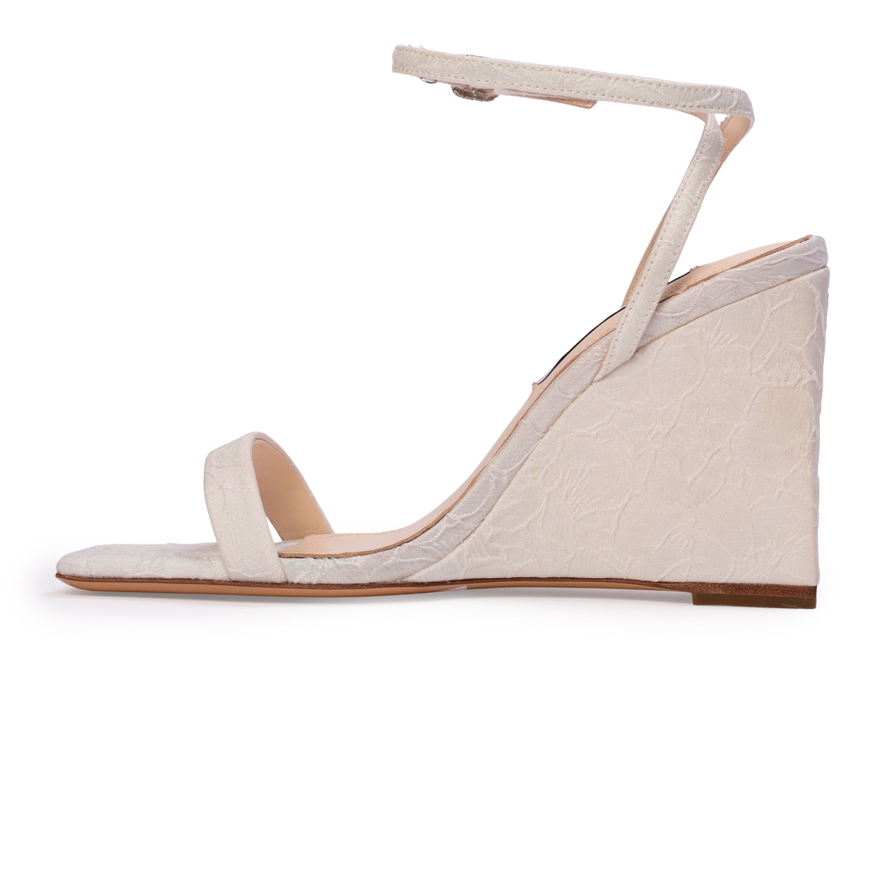 Anne Barge Ella Wedge, Alternate, color, White Jacquard