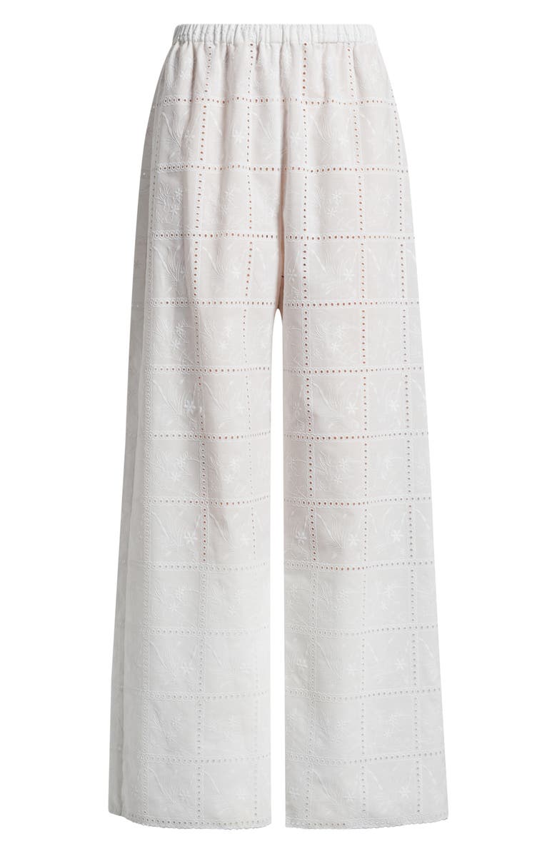 Faithfull the Brand Mora Broderie Anglaise Wide Leg Pants, Alternate, color, Broderie White