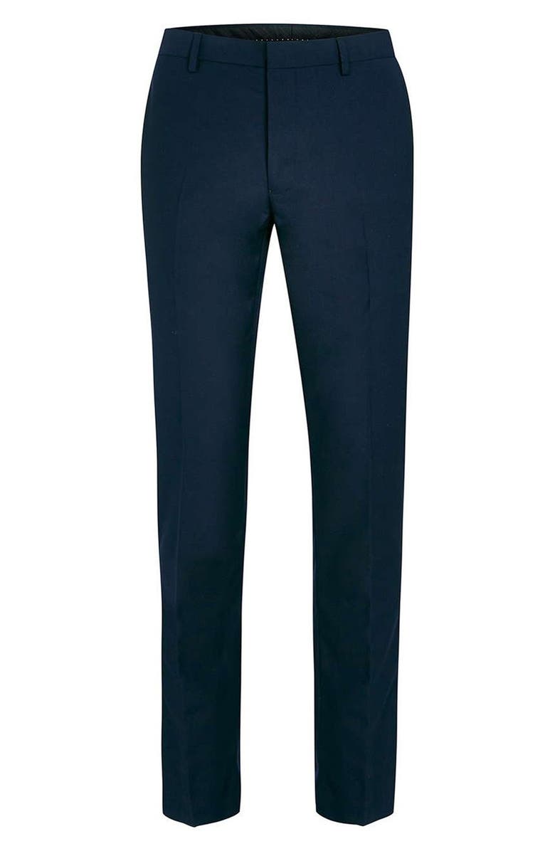 Topman Skinny Fit Navy Suit Trousers, Alternate, color, 