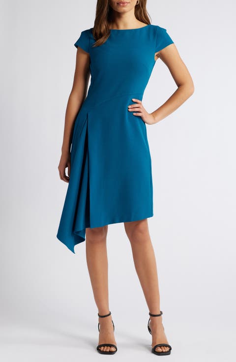 Ruffle Detail Signature Stretch Crepe Dress