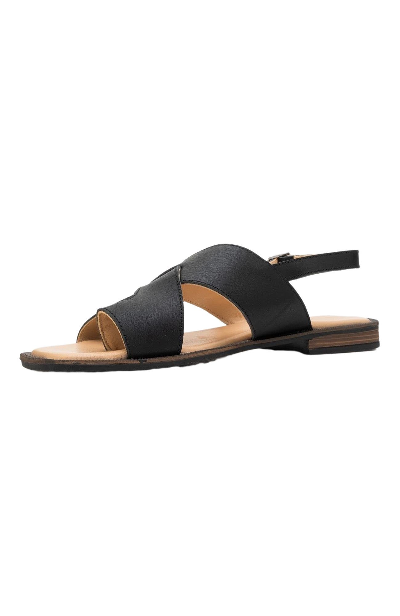 Forever & Always Shoes Louna Leather Thong Sandals, Alternate, color, Black Leather
