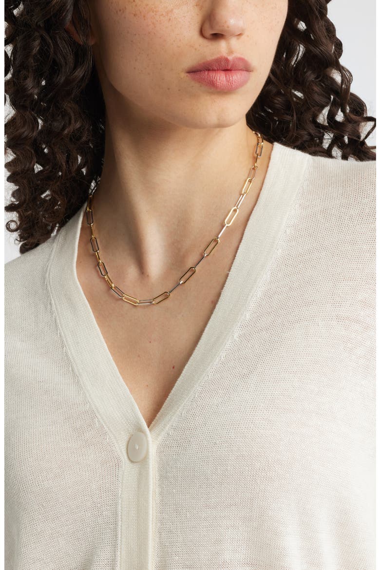 Demi Fine Paper Clip Necklace, Alternate, color, 14K GOLD- STERLING PLATED