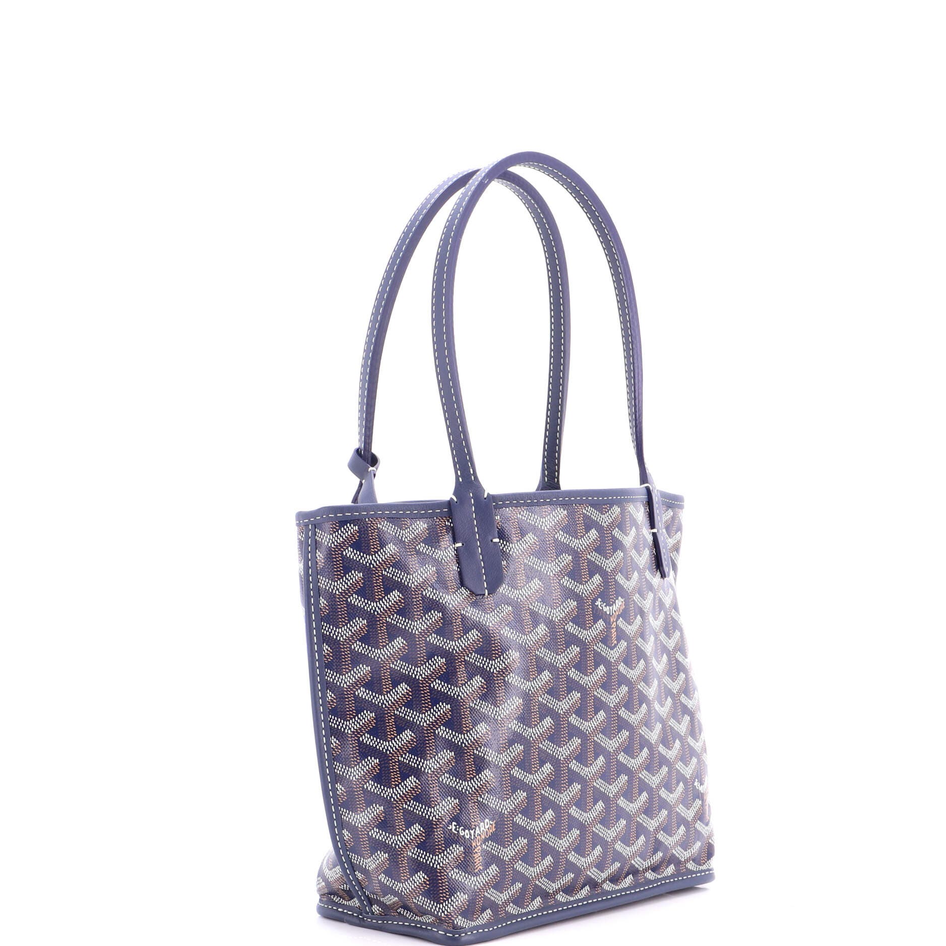 Pre-Owned Goyard Anjou Reversible Tote Coated Canvas Mini, Alternate, color, Blue
