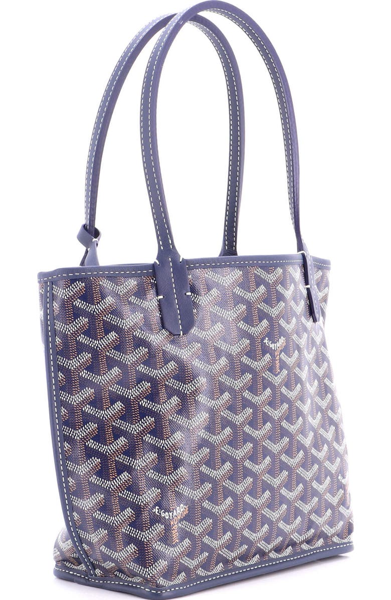Pre-Owned Goyard Anjou Reversible Tote Coated Canvas Mini, Alternate, color, Blue
