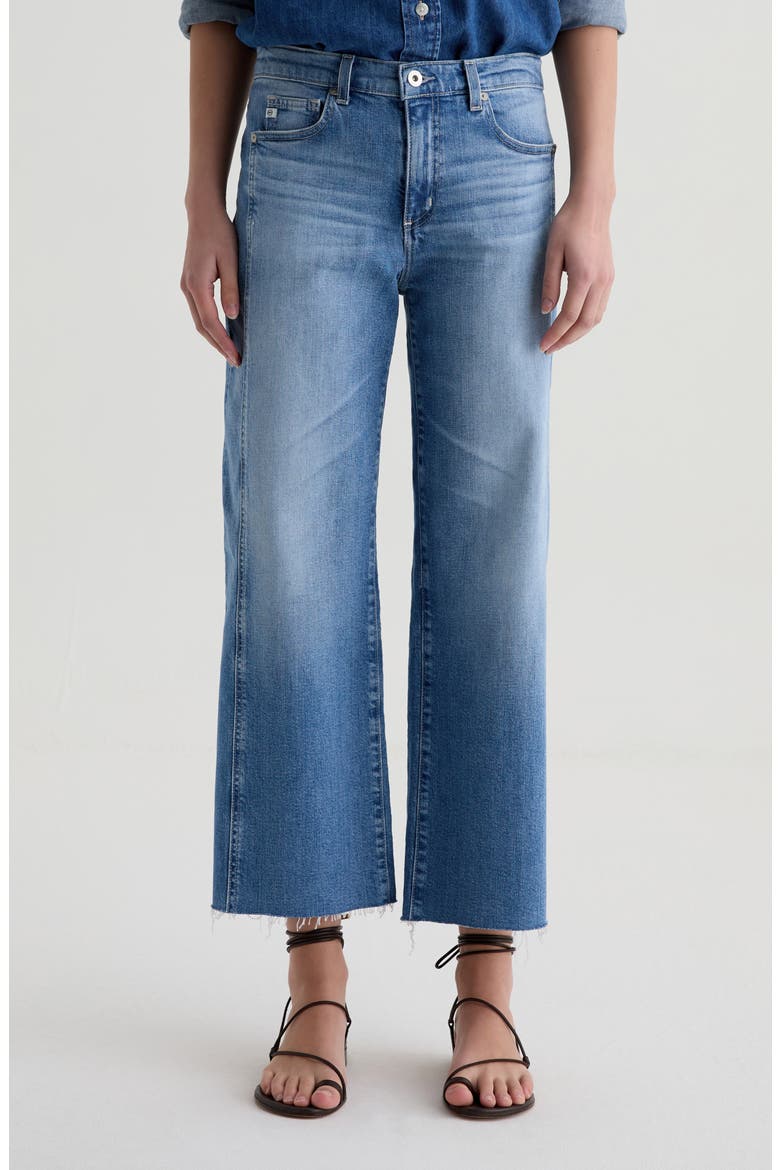Saige Paneled Raw Hem Ankle Wide Leg Jeans, Main, color, ROSARITO