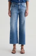 AG Saige Paneled Raw Hem Ankle Wide Leg Jeans