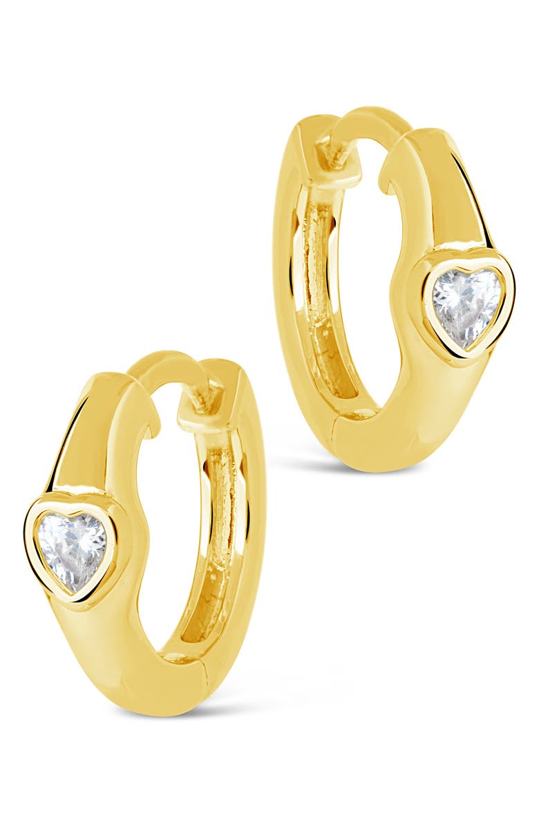 Sterling Forever Marigold CZ Hoop Earrings, Alternate, color, 