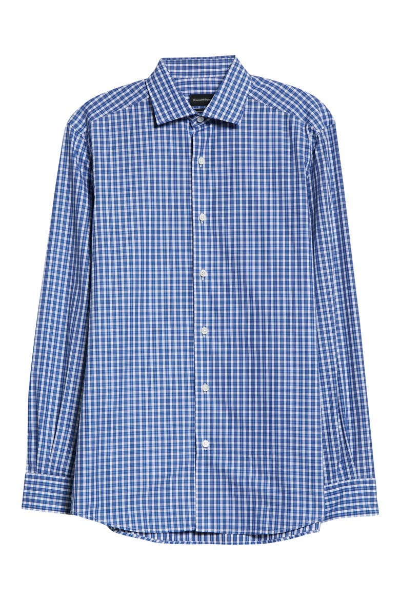 Centoquaranta Twill Button-Up Shirt, Alternate, color, DK BLU CK