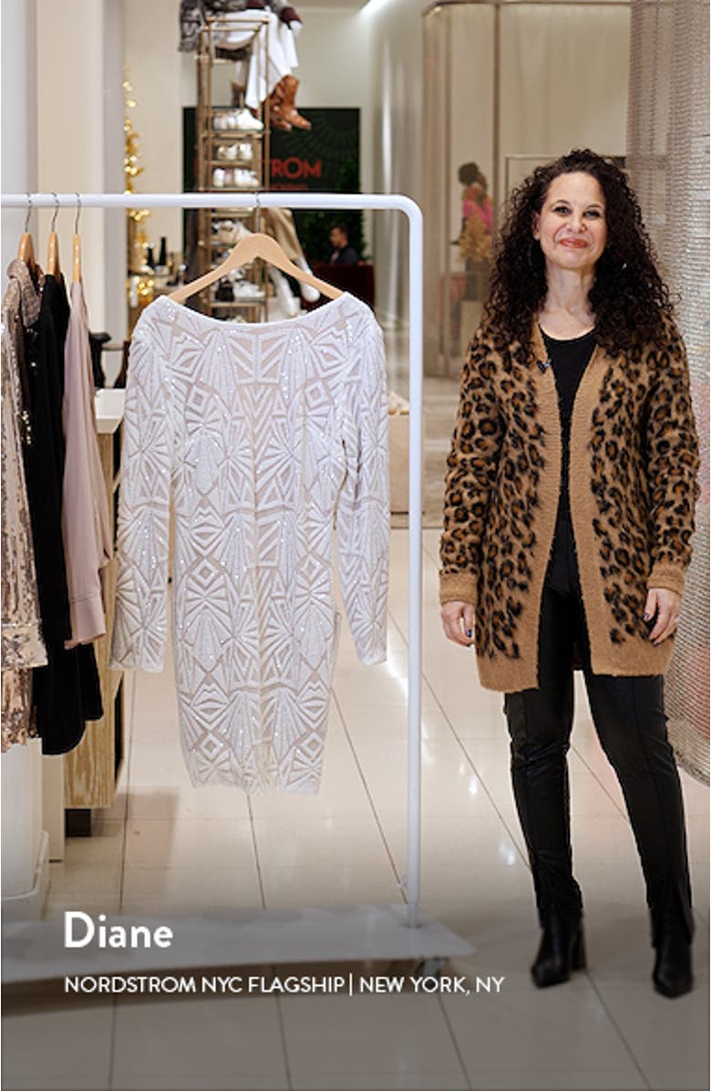 Lola Sequin Long Sleeve Body-Con Minidress, sales video thumbnail