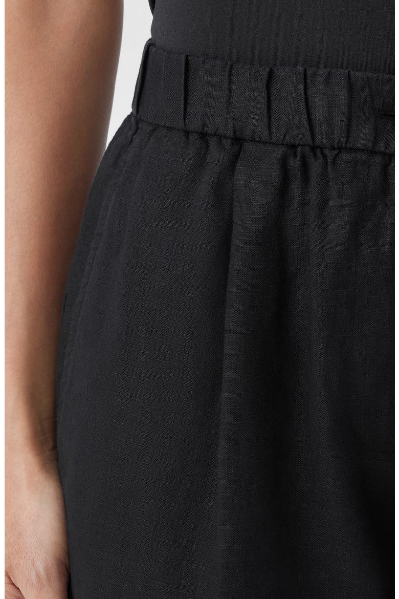 Organic Linen Shorts, Alternate, color, BLACK