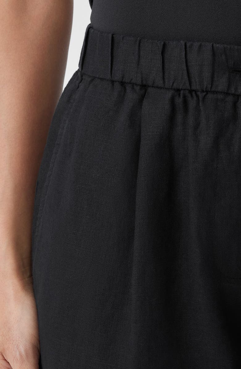 Eileen Fisher Organic Linen Shorts, Alternate, color, Black