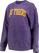 PRESSBOX Women's Pressbox Purple LSU Tigers Comfy Cord Vintage Wash Basic Arch Pullover Sweatshirt