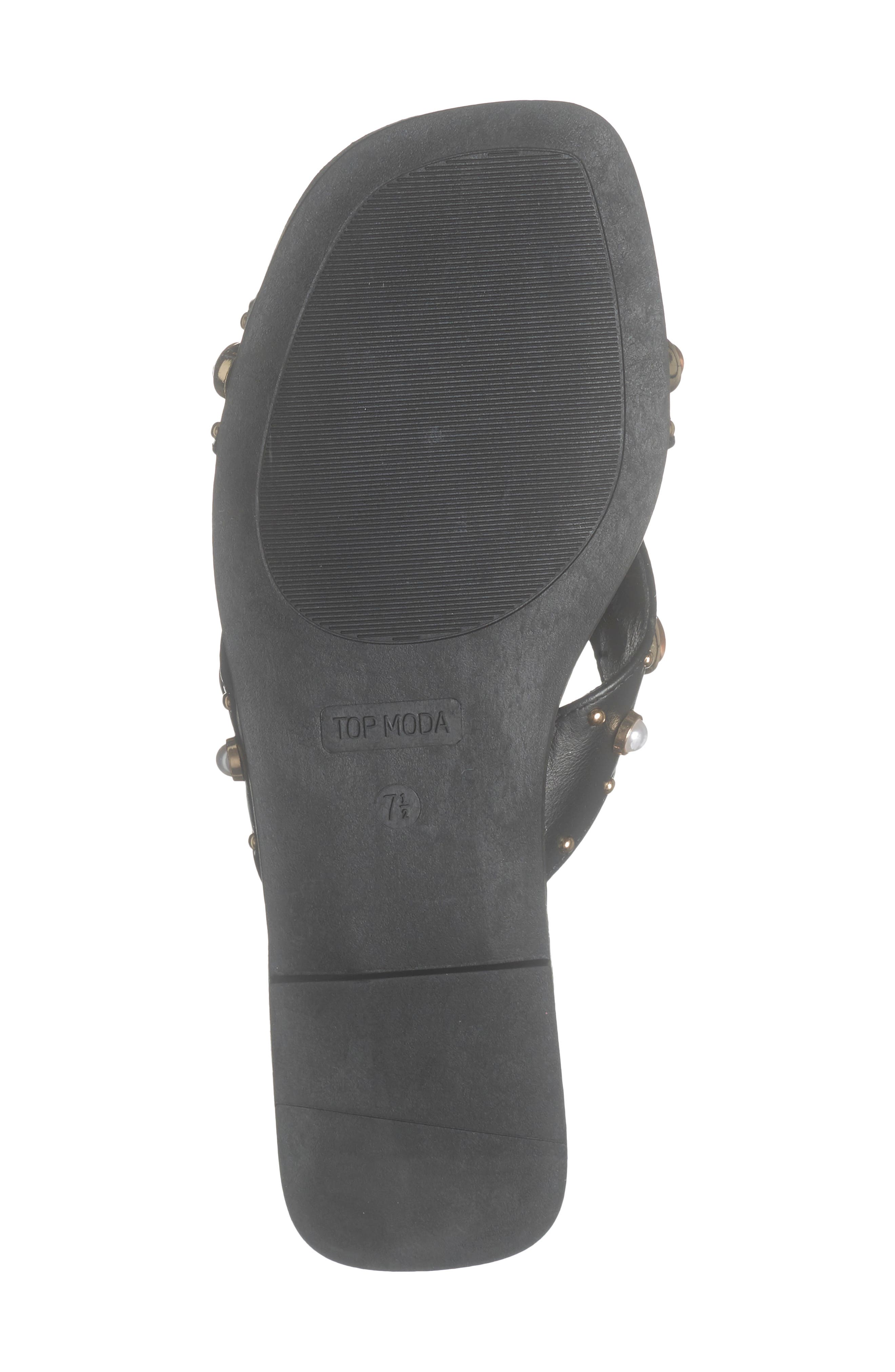 TOP MODA Tammie Slide Sandal, Alternate, color, Black Pu