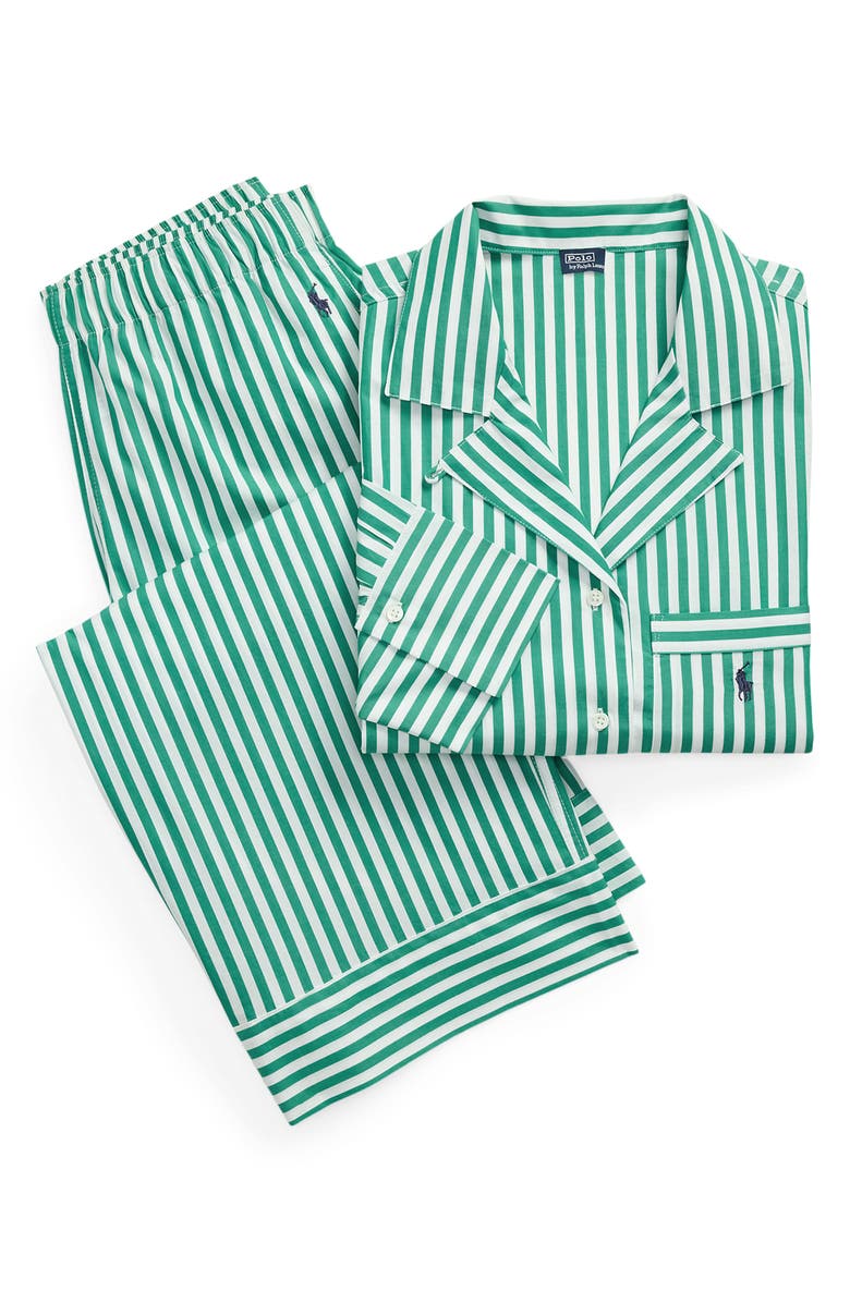Polo Ralph Lauren Cotton Poplin Pajamas, Alternate, color, Vine Green