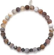 Jan Leslie 6mm Matte Agate Bead With Burnished Silver Bead