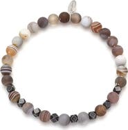 Jan Leslie 6mm Matte Agate Bead With Burnished Silver Bead