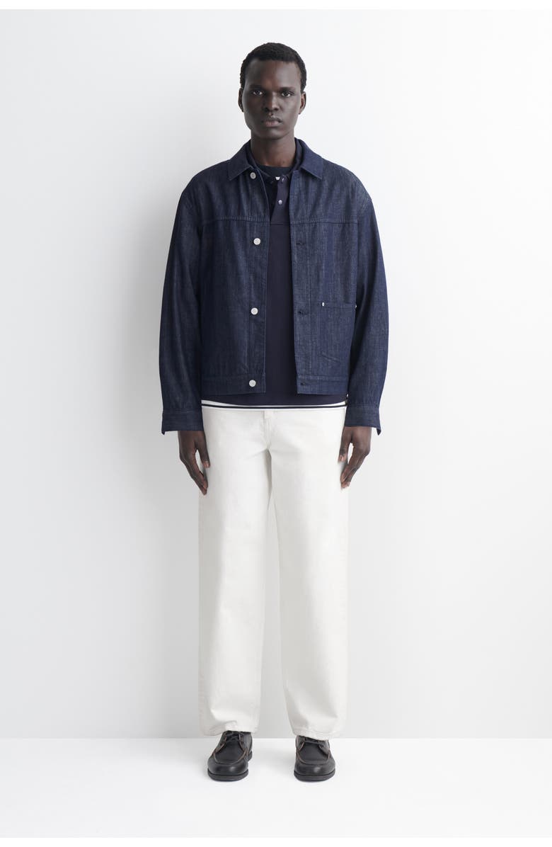 COS Press-stud Cotton Polo Shirt, Alternate, color, Navy