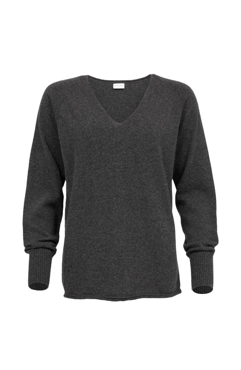 Celtic & Co. Geelong Wool Slouch V-Neck Sweater, Alternate, color, Charcoal