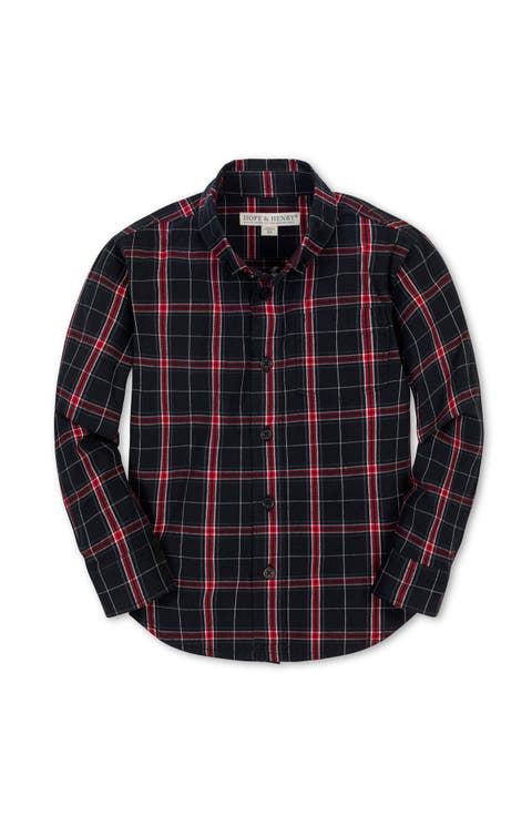 Kids' Organic Long Sleeve Stretch Poplin Shirt