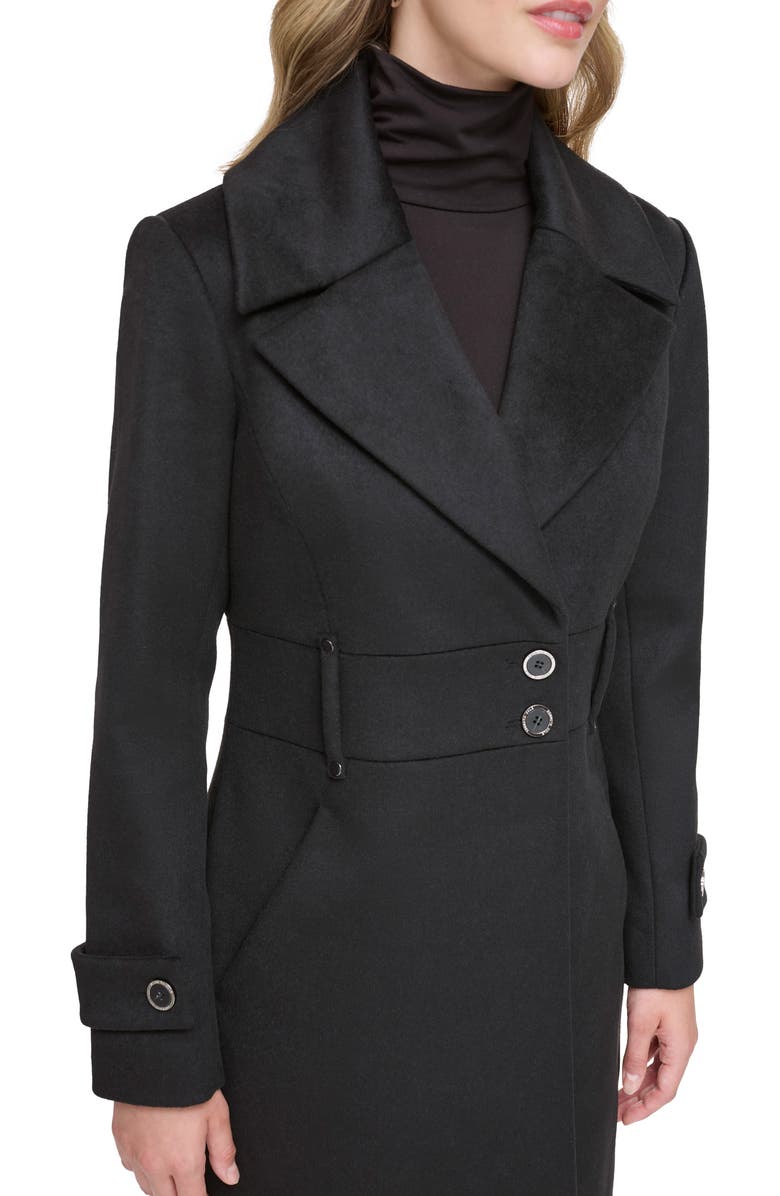 Kenneth Cole New York Notch Lapel Felted Coat, Alternate, color, Black