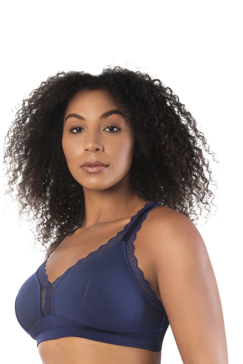 Dalis Wire-Free Bralette, Alternate, color, Navy