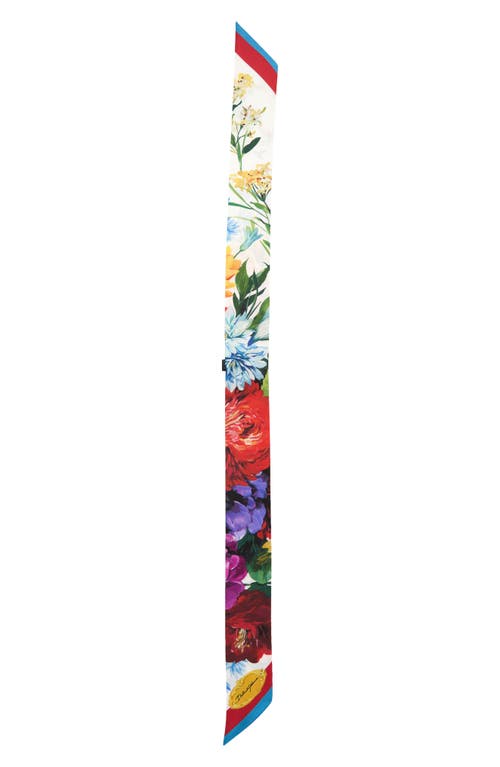 Dolce & Gabbana Dolce&gabbana Floral Silk Twill Skinny Scarf In Red