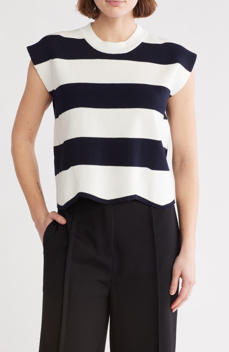 Adrianna Papell Stripe Dolman Sleeve Sweater, Main, color, 