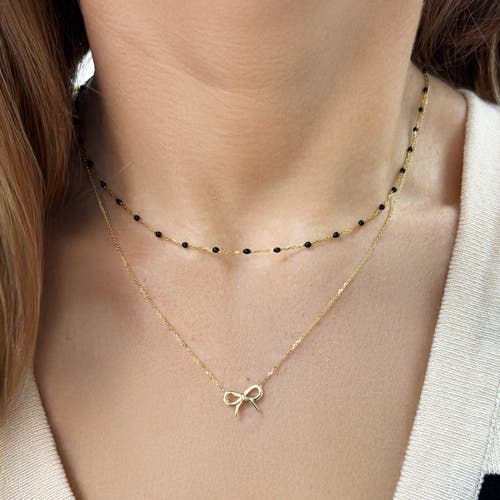The Lovery Fine Jewelry Gold Bow Necklace In Gold