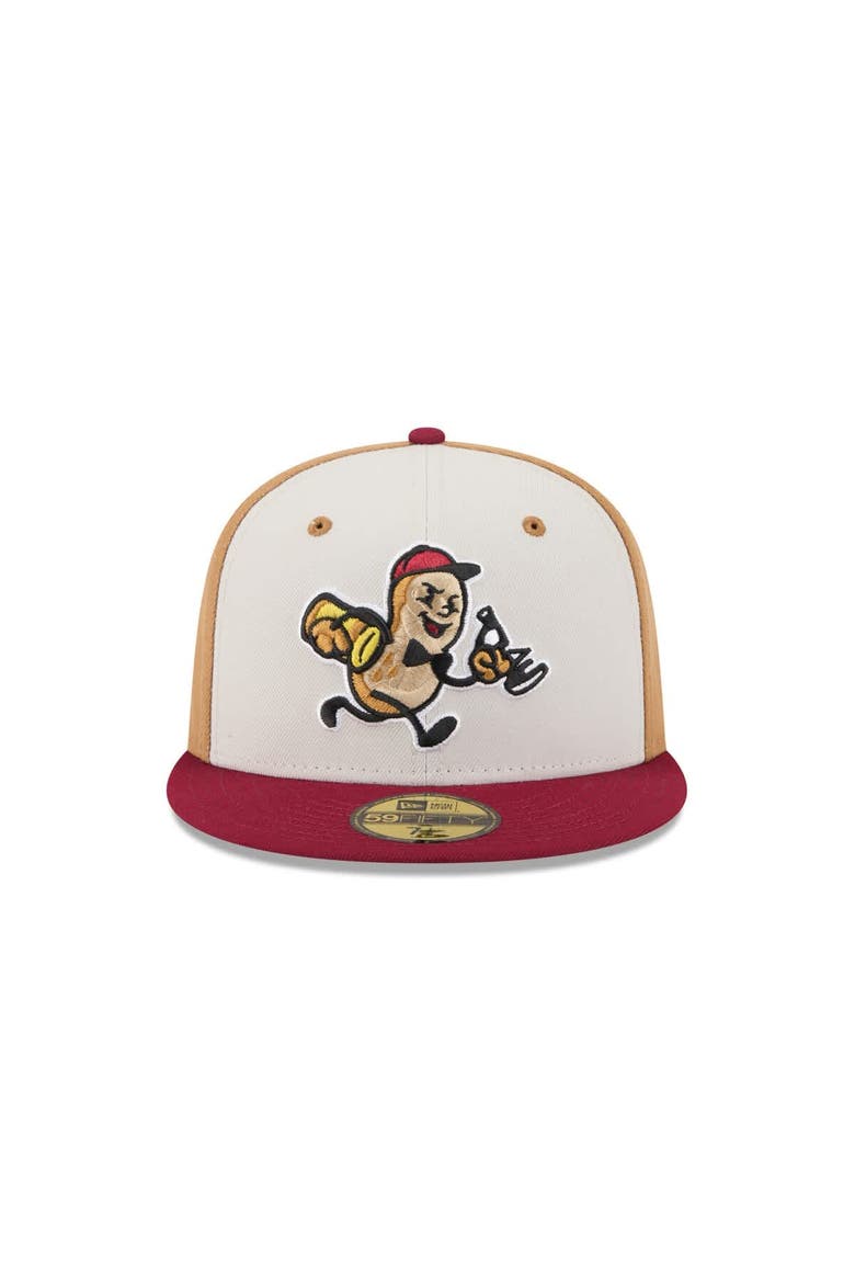 Men's New Era  Light Beige Montgomery Biscuits Theme Nights 59FIFTY Fitted Hat, Alternate, color, Light Beige