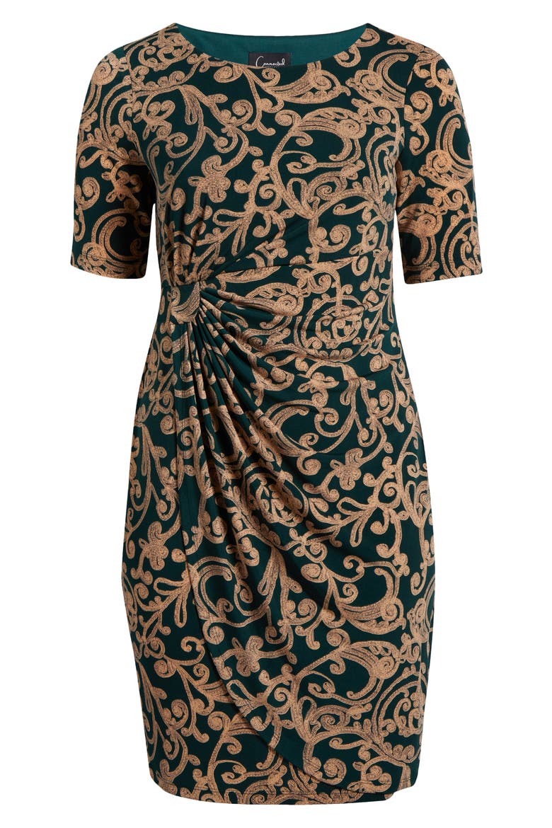 Paisley Faux Wrap Dress, Alternate, color, FORREST