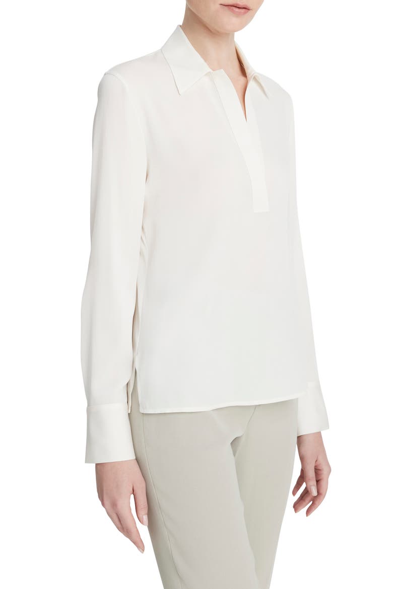 Silk Blend Polo Shirt, Alternate, color, OFF WHITE