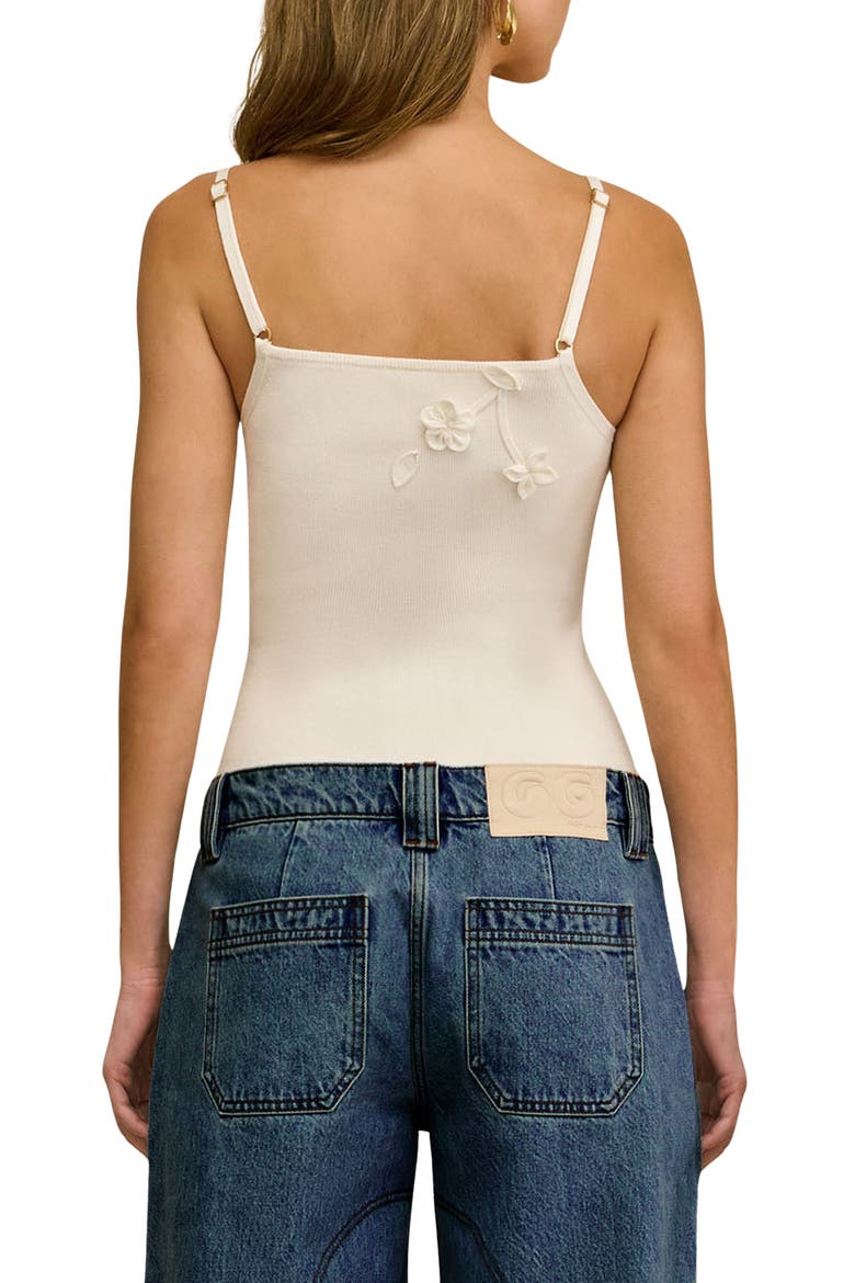 Emiliana Floral Appliqué Knit Camisole, Alternate, color, OFF WHITE