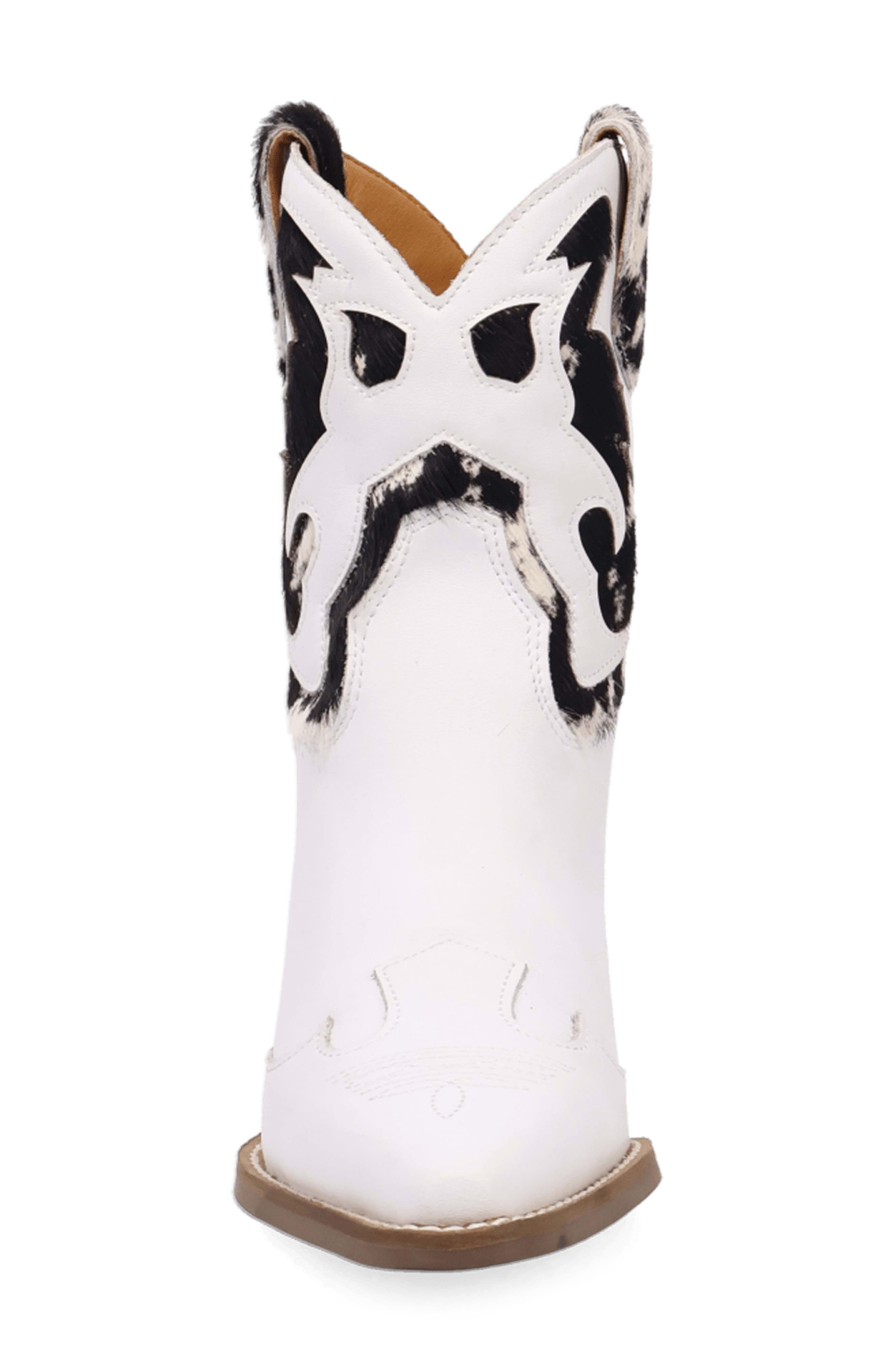 Run Wild Animal Print Western Boot, Alternate, color, WHITE COW