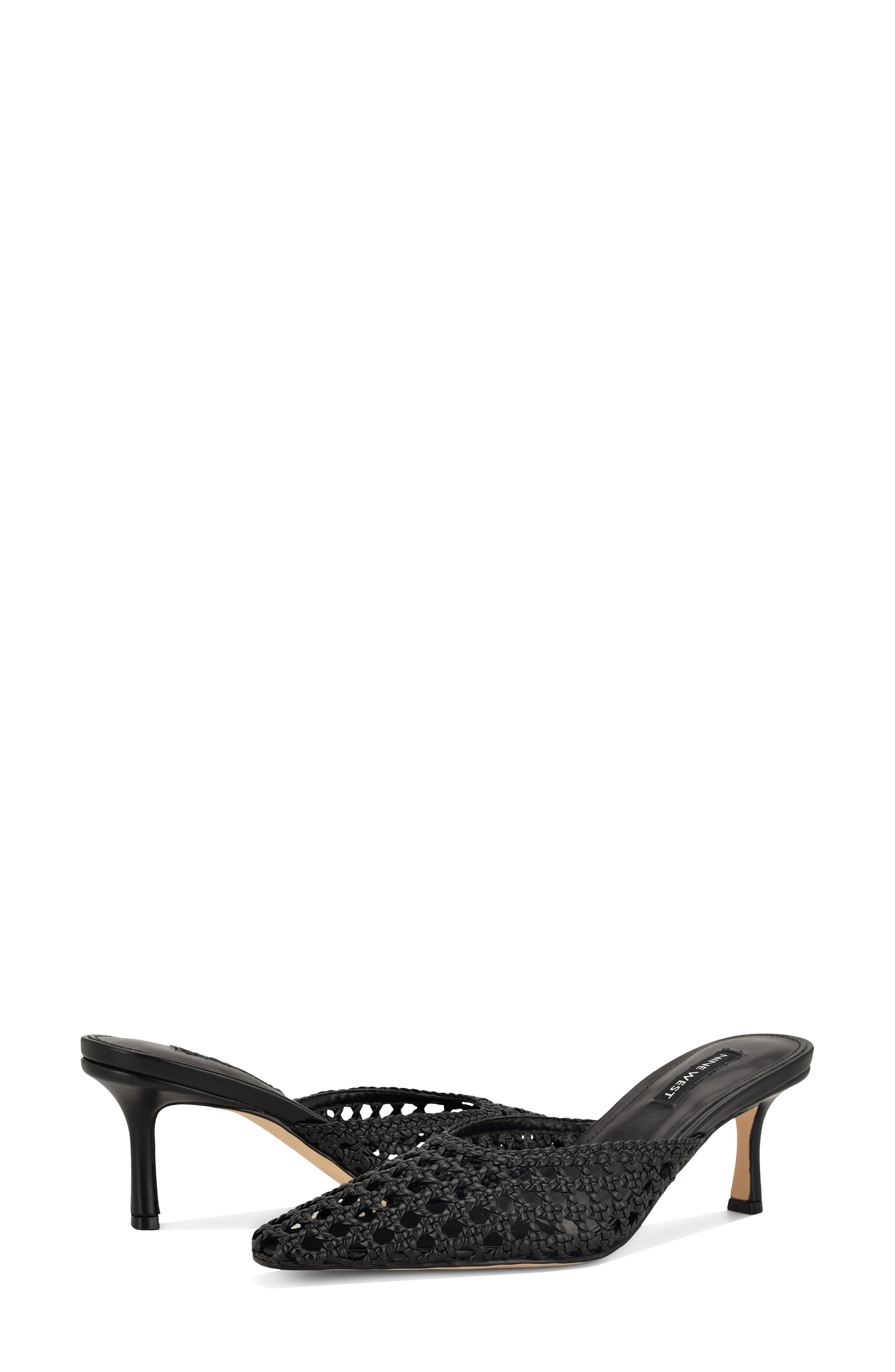 Nine West Camenlaw Woven Mule, Alternate, color, Black