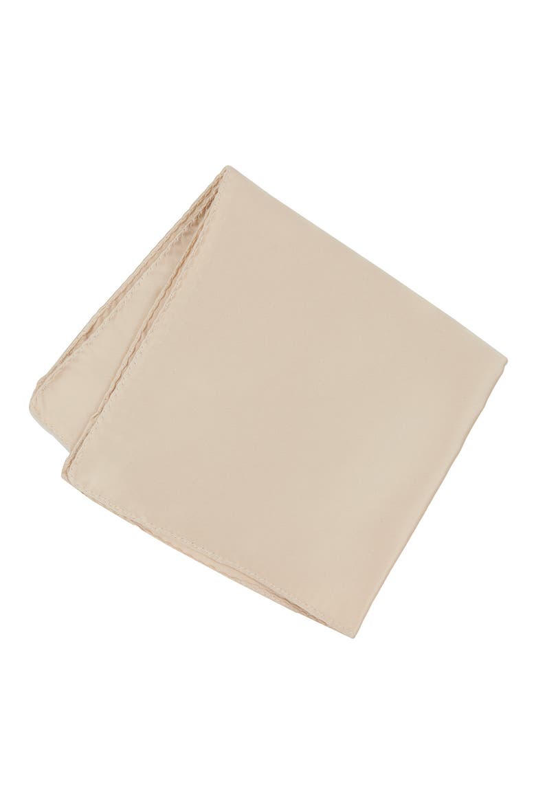 Men's Solid Satin Pocket Square, Main, color, CHAMPAGNE