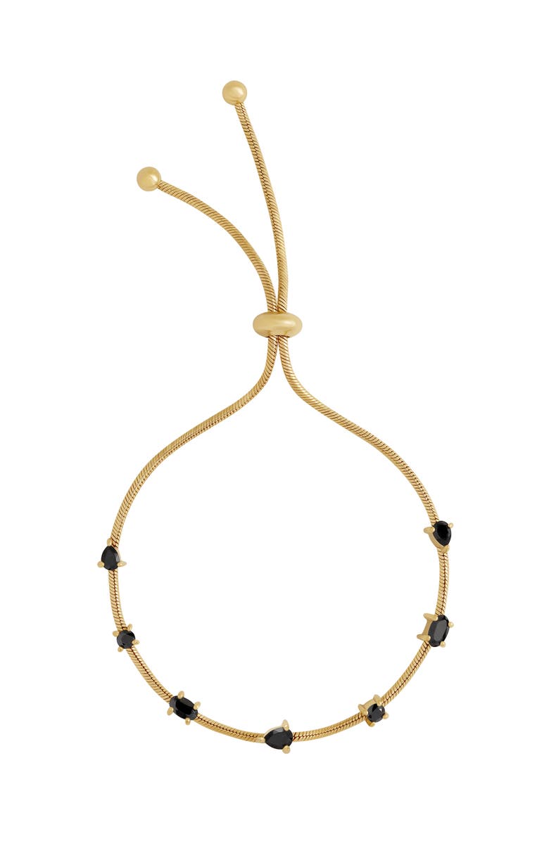 Karma and Luck Midnight Flow Onyx Bolo Bracelet, Main, color, Gold/Black