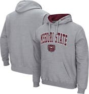 COLOSSEUM Men's Colosseum Heathered Gray Missouri State University Bears Arch and Logo Pullover Hoodie