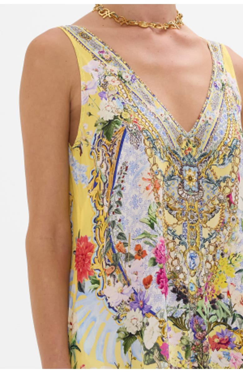 Camilla V Neck Flared Jumpsuit Flor Fantastica, Alternate, color, 