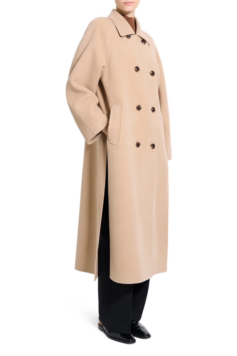 Double Breasted Wool Blend Coat, Alternate, color, PALOMINO - TSI