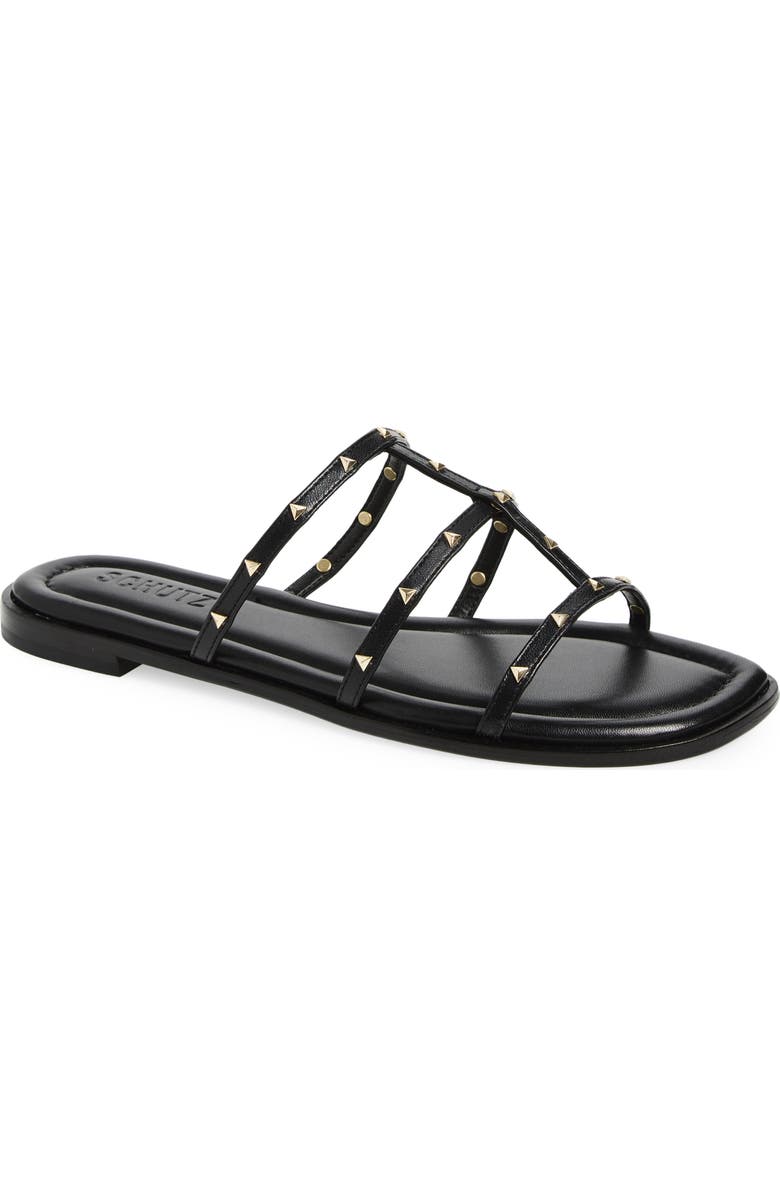 Schutz Lydia Caged Sandal, Main, color, Black