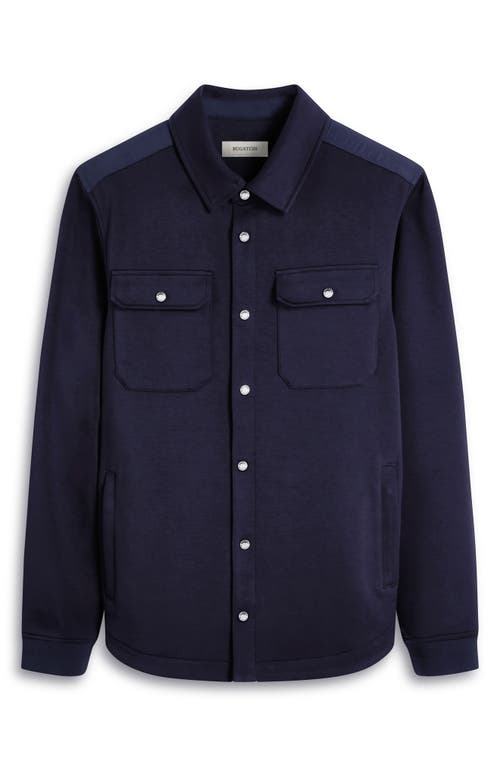 Bugatchi Soft Touch Knit Shirt Jacket In Navy