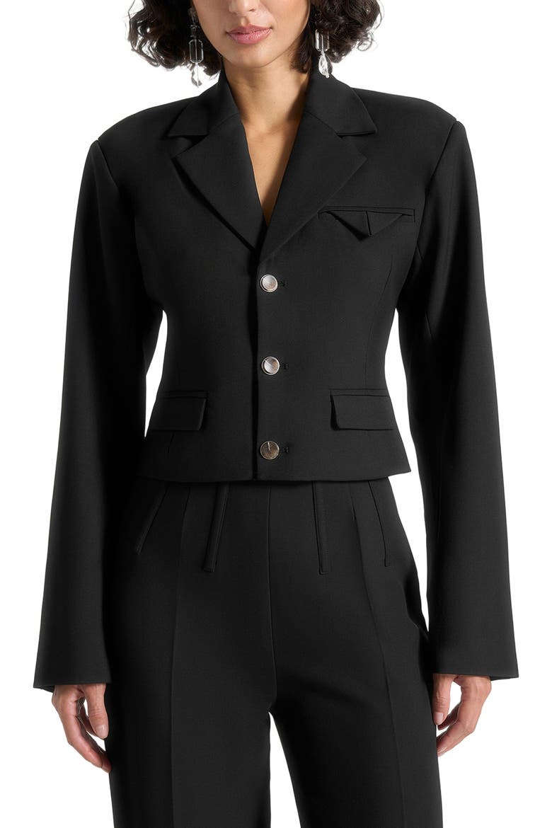 Prisca Tailored Cropped Blazer, Main, color, Black