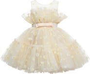 Mia Belle Girls Daisy Embroidered Floral Tutu Dress