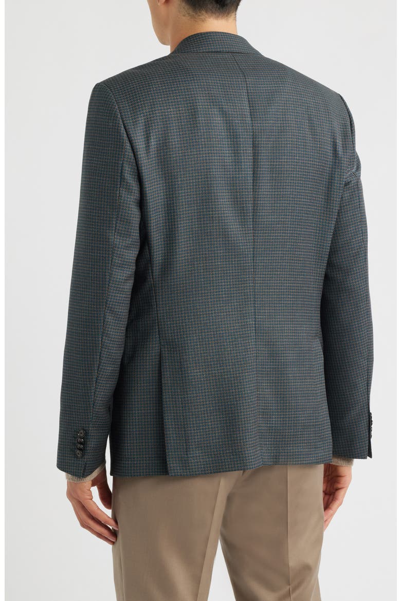 Hutson Slim Fit Dark Green Microcheck Virgin Wool Suit, Alternate, color, GREEN / TAN