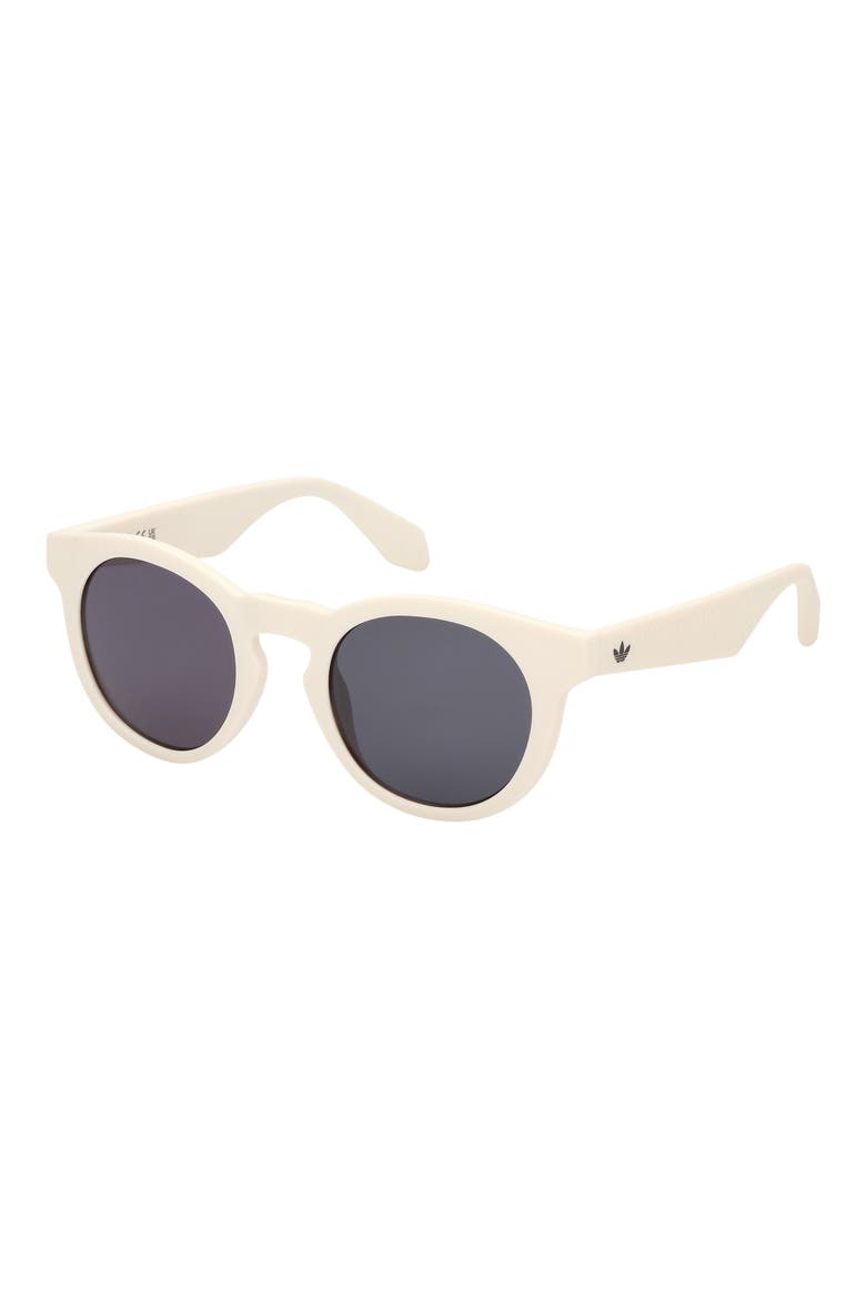 Round Sunglasses, Alternate, color, WHITE/ SMOKE