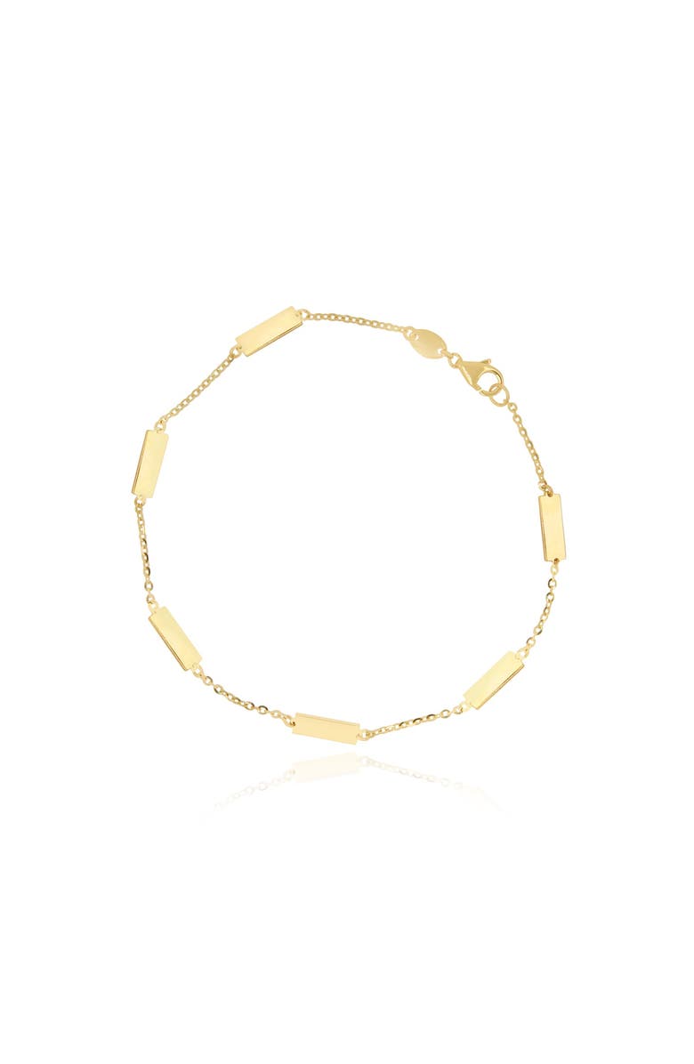 The Lovery Fine Jewelry Gold Bar Chain Bracelet, Main, color, Gold