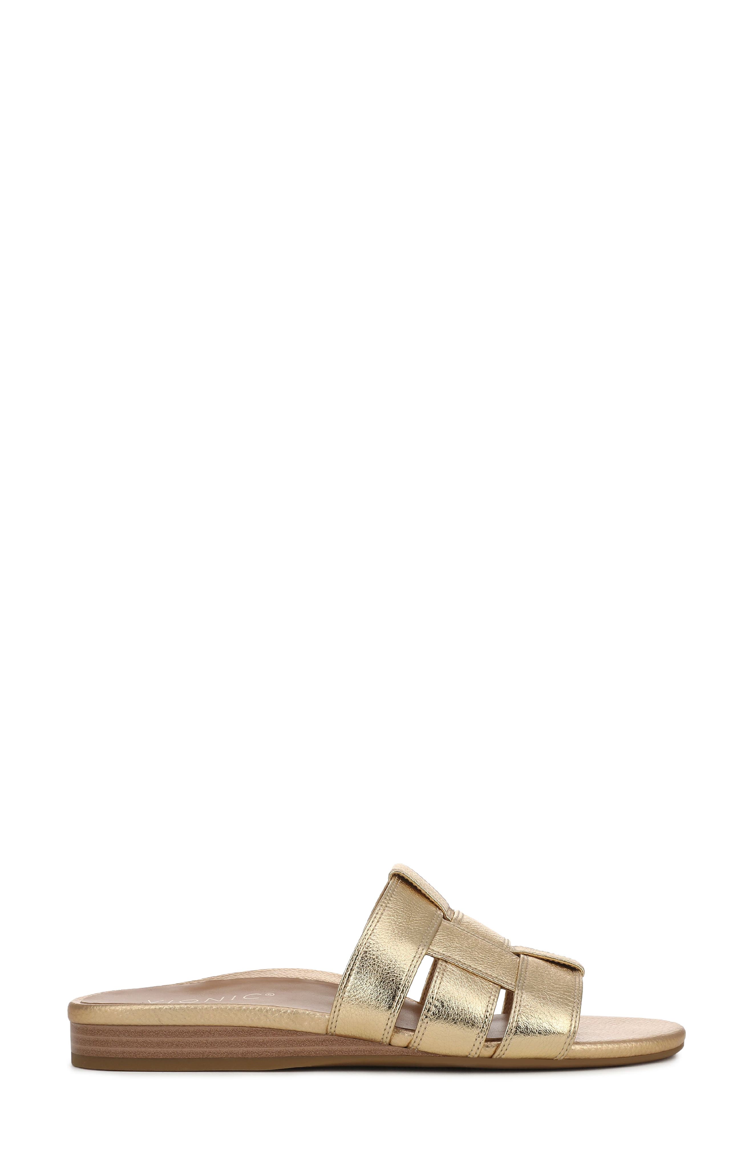 Glendora Slide Sandal, Alternate, color, GOLD